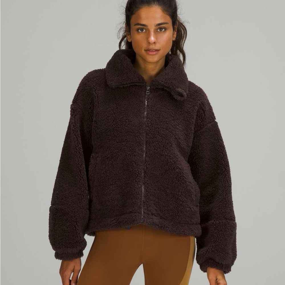 Lululemon Cinchable Fleece Zip-Up Sweatshirt Jacket French Press